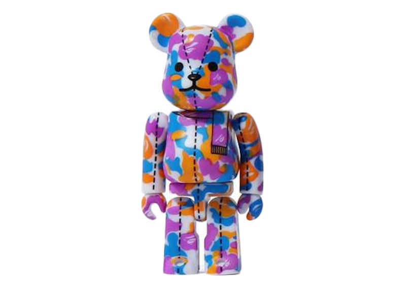 Bearbrick x A Bathing Ape 28th Anniversary Camo #2 100% Purple/Blue/Orange
