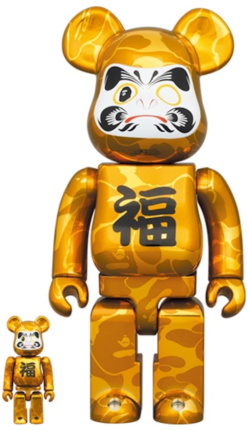 Bearbrick x BAPE Daruma 100% & 400% Set Gold Plated