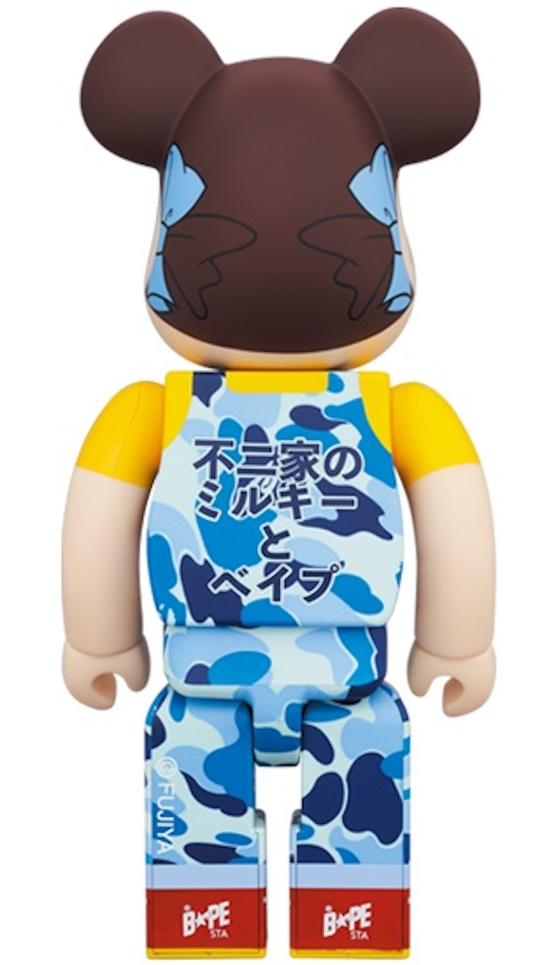Bearbrick x BAPE Peko-chan 100% & 400% Set of 3 Green Camo/Pink Camo/Blue Camo