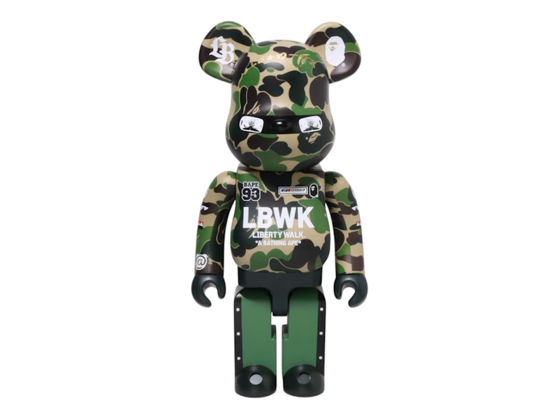 Bearbrick x BAPE XLBWK Livaken Knu ABC Camo 1000% Green