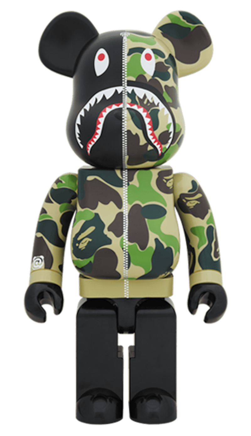Bearbrick x Bape Camo Shark 2018 Version 1000% Green