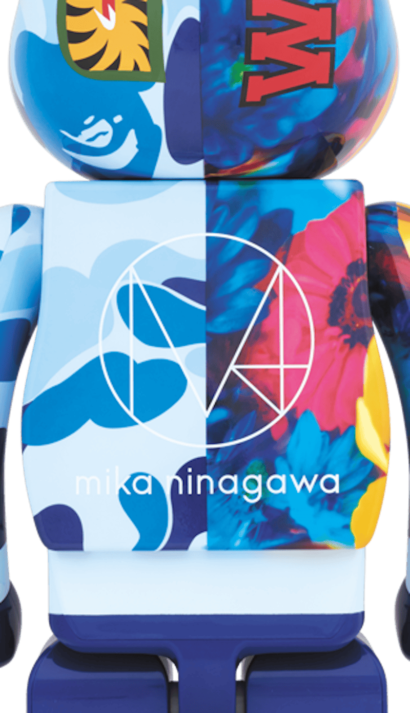 Bearbrick x Bape x Mika Ninagawa Shark 1000% Blue