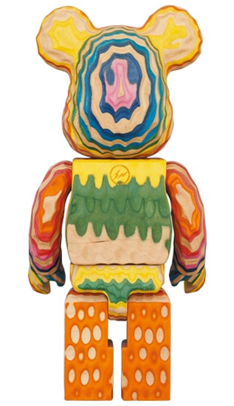 Bearbrick x Fragment Design Karimoku Haroshi Vertical Carved Wooden (2G Exclusive) 400%