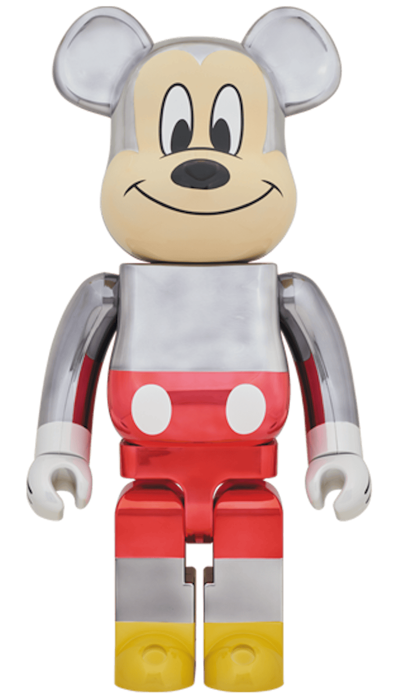 Bearbrick x Fragment Mickey Mouse Color Version 1000% Silver
