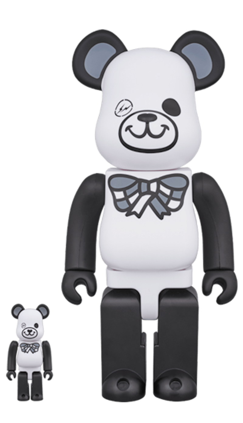 Bearbrick x Freemasonry x Fragment 100% & 400% Set White