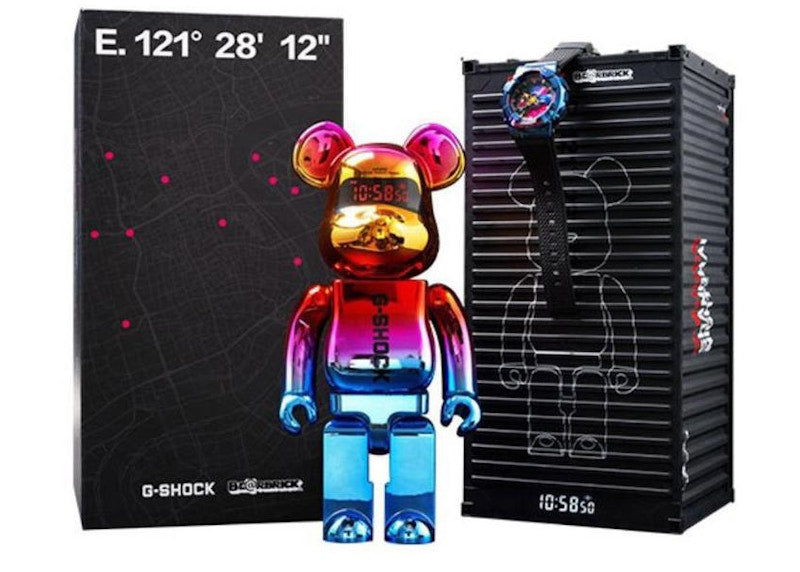 Bearbrick x G-Shock GM-110SN & 400% Figure Rainbow