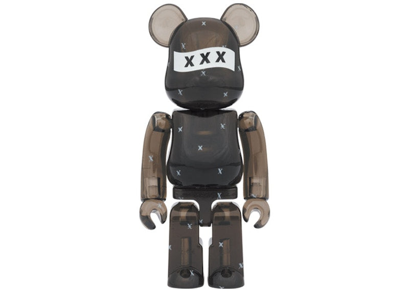 Bearbrick x GOD SELECTION XXX 100% & 400% Set Clear Black