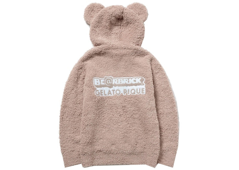 Bearbrick x Gelato Striped Hoodie Beige