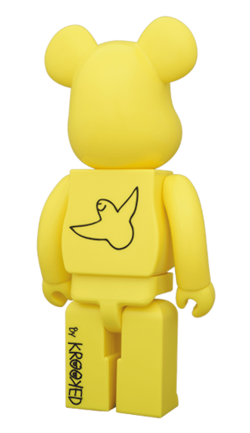Bearbrick x Mark Gonzalez Crooked Skateboards 400% Yellow