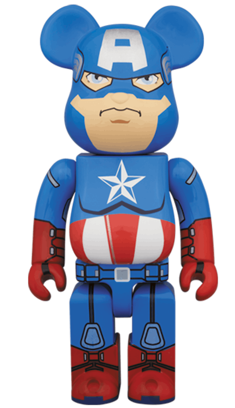Bearbrick x Marvel Captain America 400% Blue