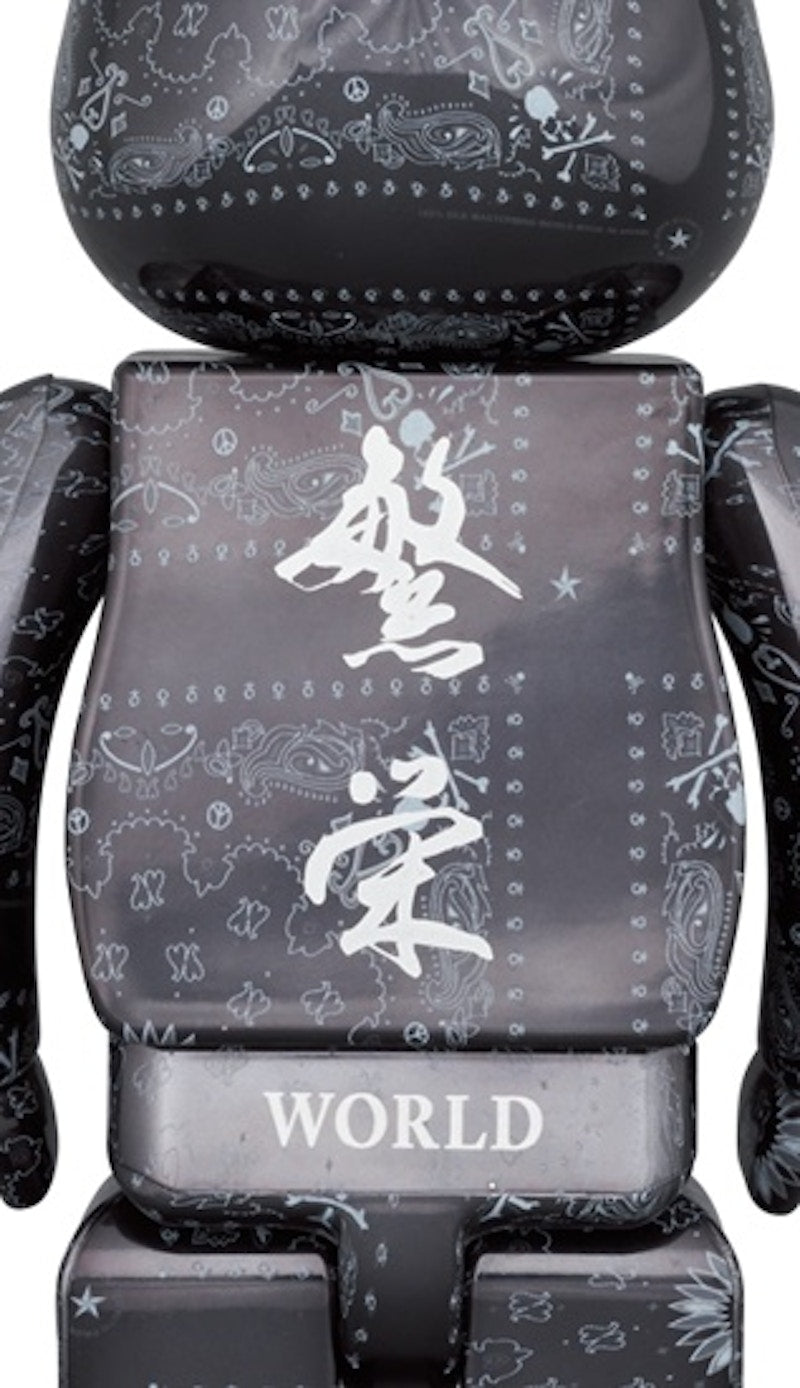 Bearbrick x Mastermind World 100% & 400% Set Black Bandana