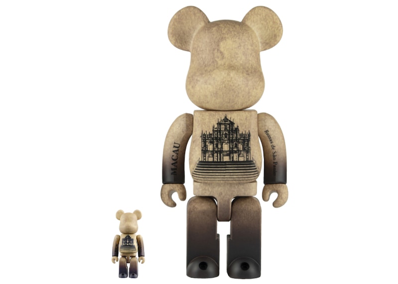 Bearbrick x Ruins of Saint Paul's 100% & 400% Set Brown