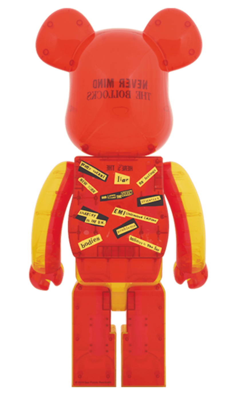 Bearbrick x Sex Pistols Clear Version 1000% Orange