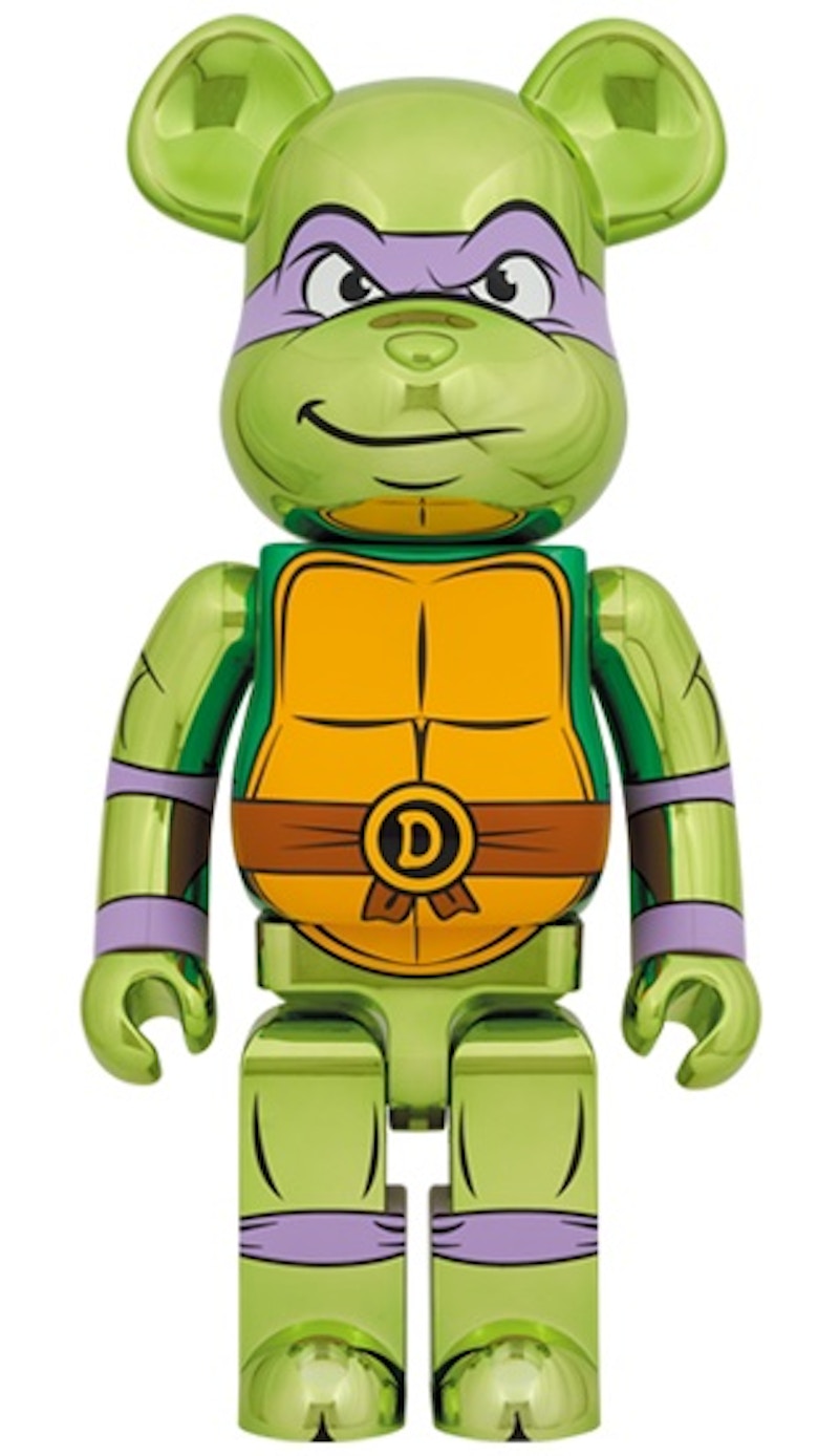 Bearbrick x Teenage Mutant Ninja Turtles Donatello 1000% Chrome Ver.