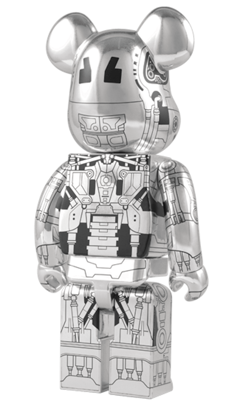Bearbrick x Terminator T-RIP 400% Silver