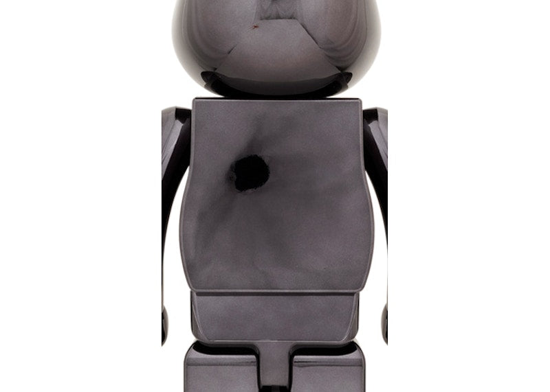 Bearbrick x The Rolling Stones Lips & Tongue 1000% Black Chrome Ver.