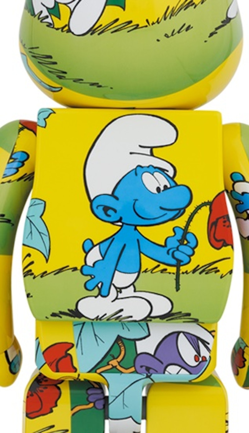 Bearbrick x The Smurfs (The Purple Smurfs) 1000% Yellow