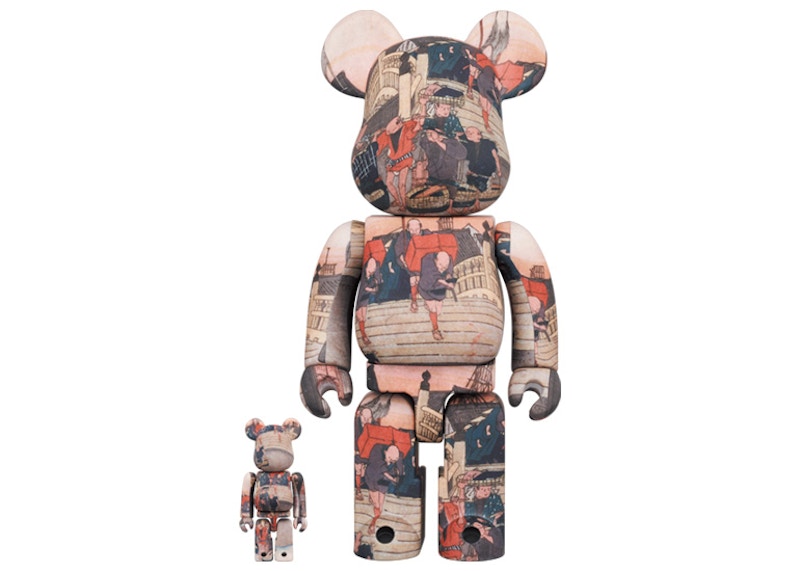 Bearbrick x Tokyo National Museum Hiroshige Utagawa (Fifty-three Stations of the Tokaido) Nihonbashi 100% & 400% Set
