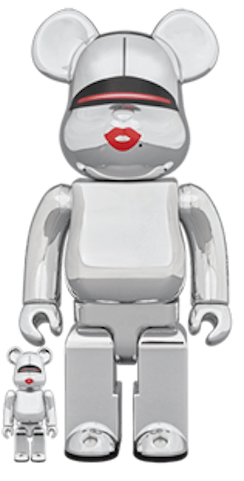Bearbrick x Tyga x Hajime Sorayama 100% & 400% Set Silver