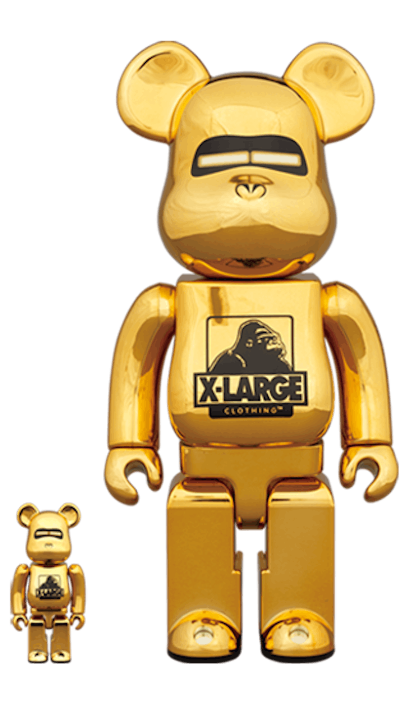 Bearbrick x Xlarge x Hajime Sorayama 100% & 400% Set Gold
