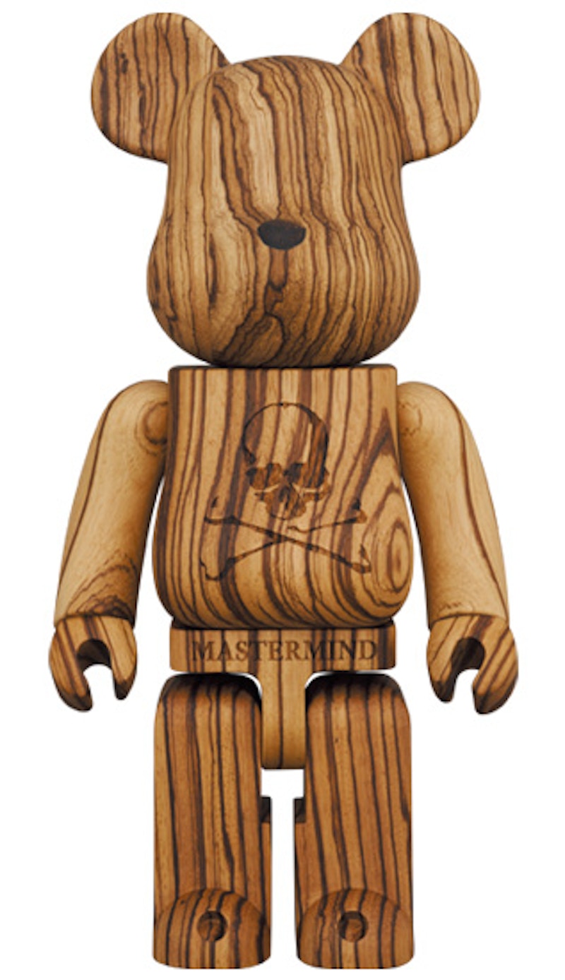 Bearbrick x mastermind JAPAN Karimoku Zebra Wood 400%