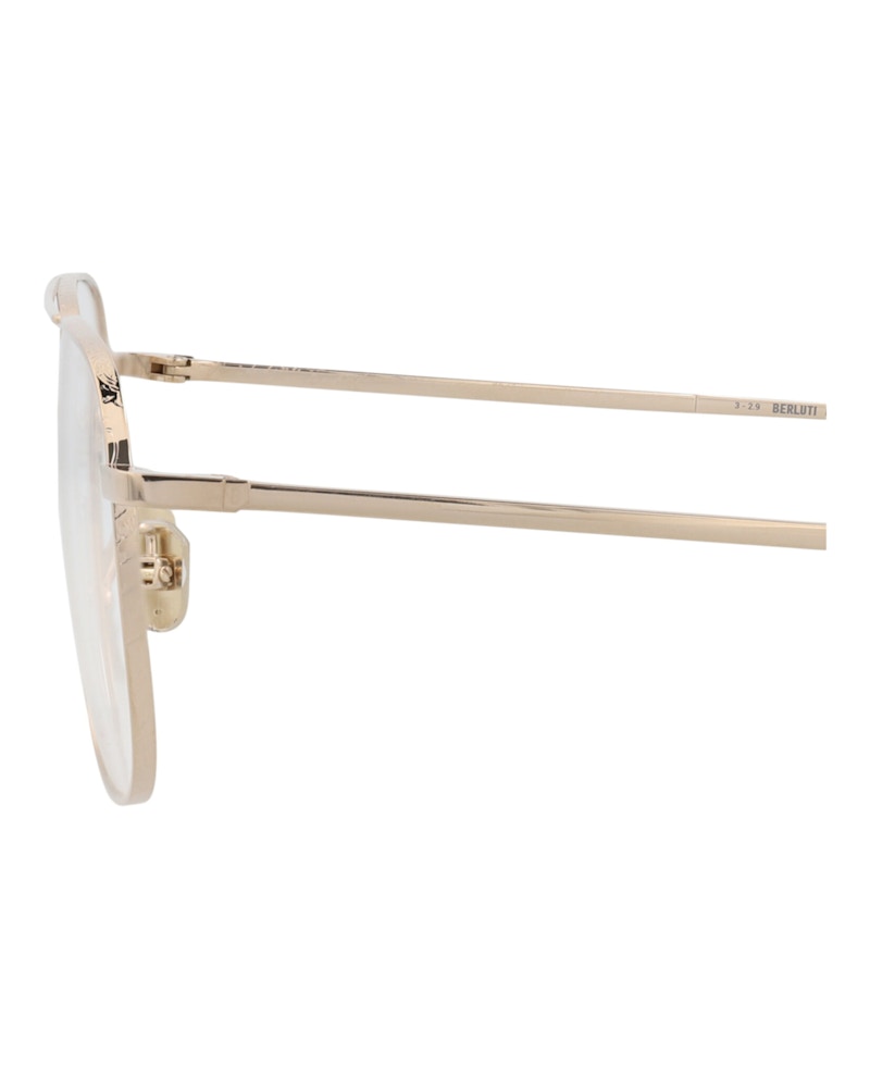 Berluti Aviator-Frame Acetate Optical Frames Gold Gold Transparent (BL50012U-56-032)