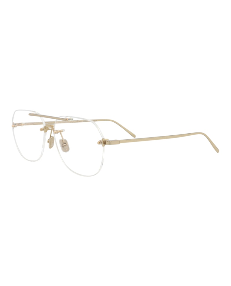 Berluti Aviator-Frame Titanium Optical Frames Gold Gold Transparent (BL50017U-58-032)