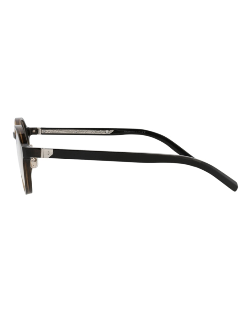 Berluti Round-Frame Acetate Optical Frames Brown Black Transparent (BL50001U-50-047)