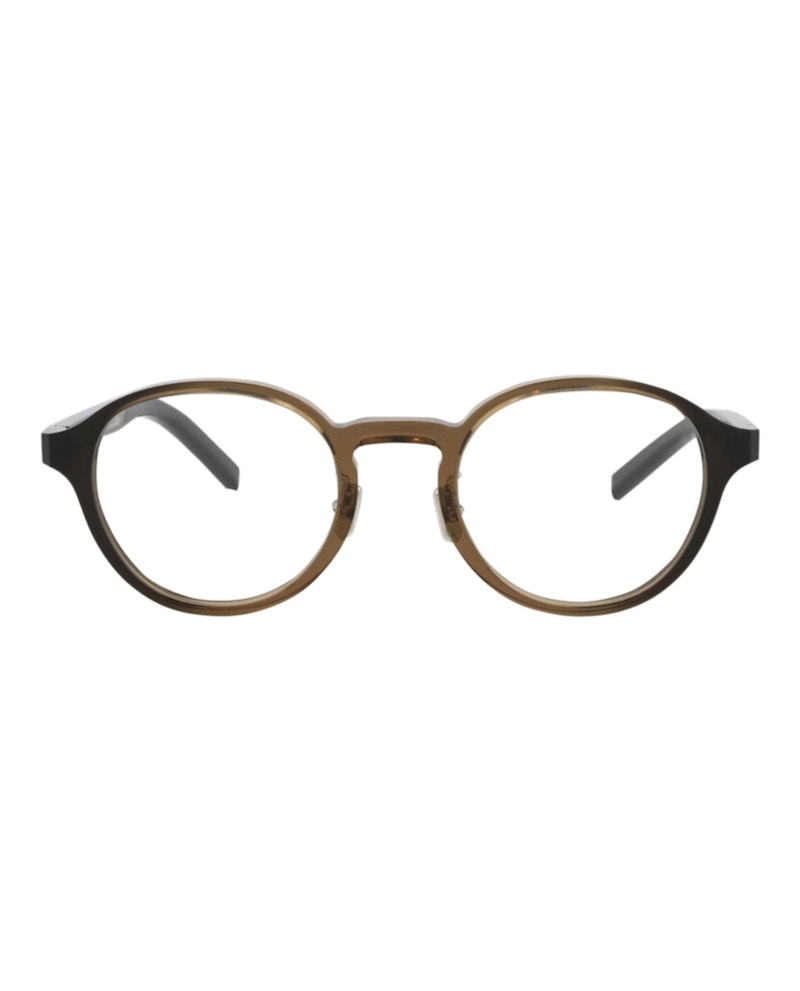 Berluti Round-Frame Acetate Optical Frames Brown Black Transparent (BL50001U-50-047)