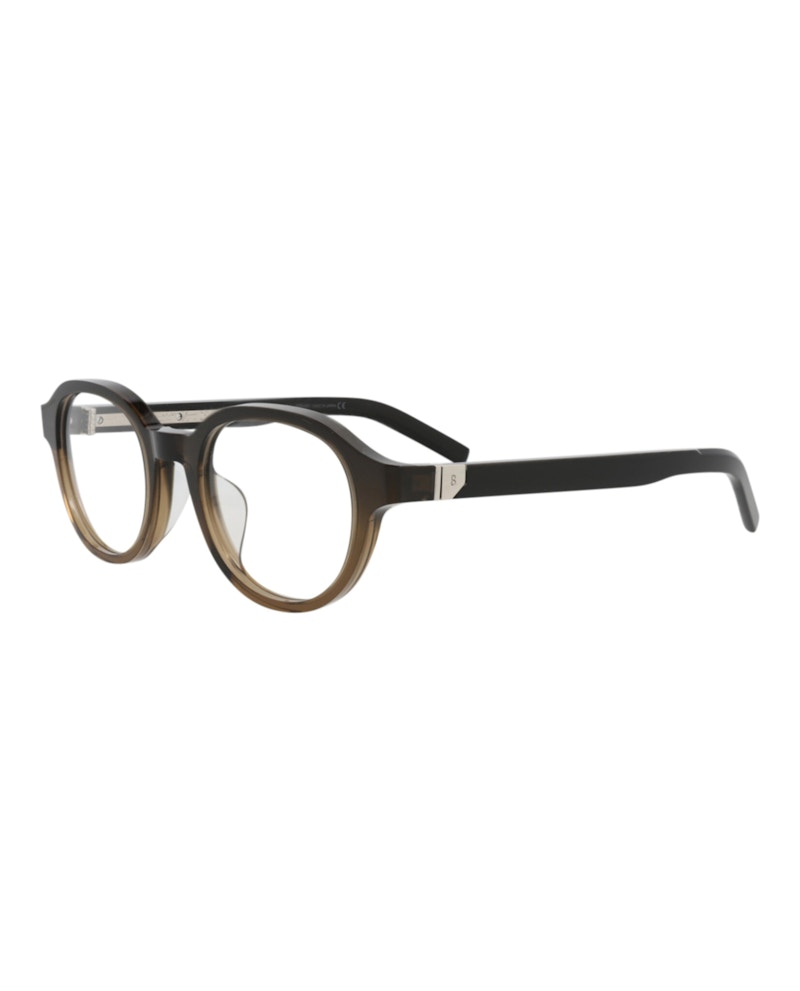 Berluti Round-Frame Acetate Optical Frames Brown Black Transparent (BL50020U-49-047)