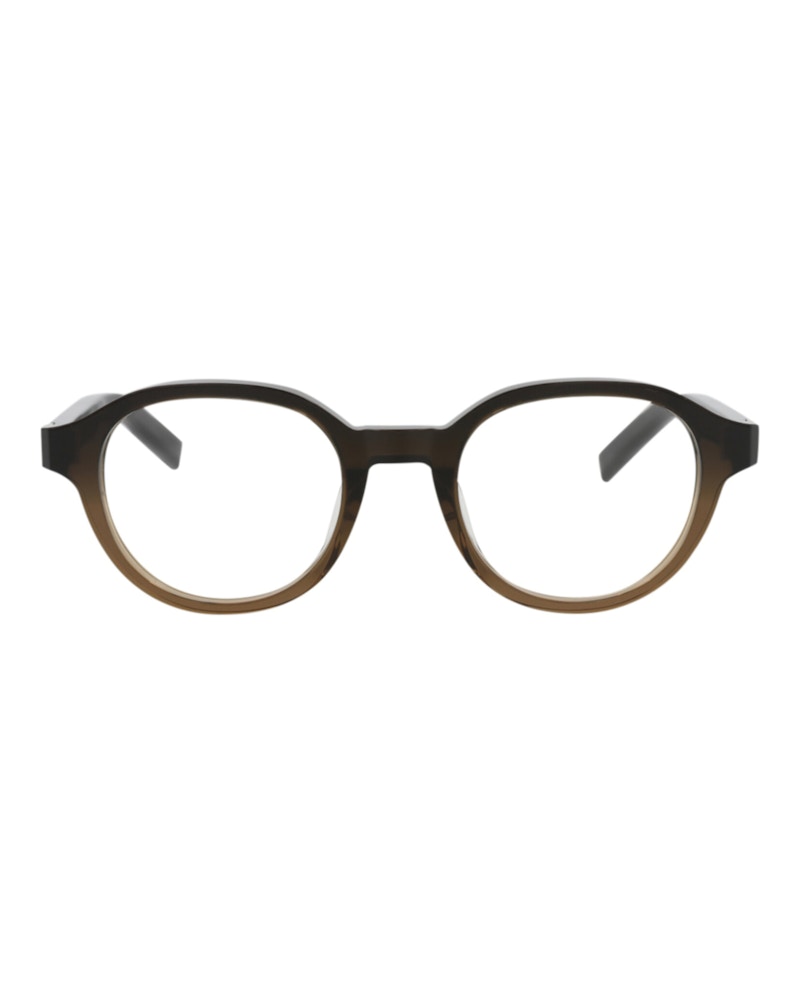Berluti Round-Frame Acetate Optical Frames Brown Black Transparent (BL50020U-49-047)
