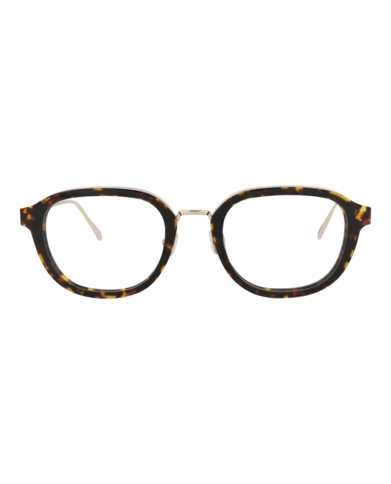 Berluti Round-Frame Acetate Optical Frames Havana Gold Transparent (BL50016U-51-052)