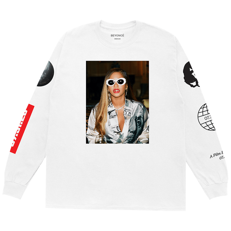 Beyonce BIK Photo Longsleeve Tee White