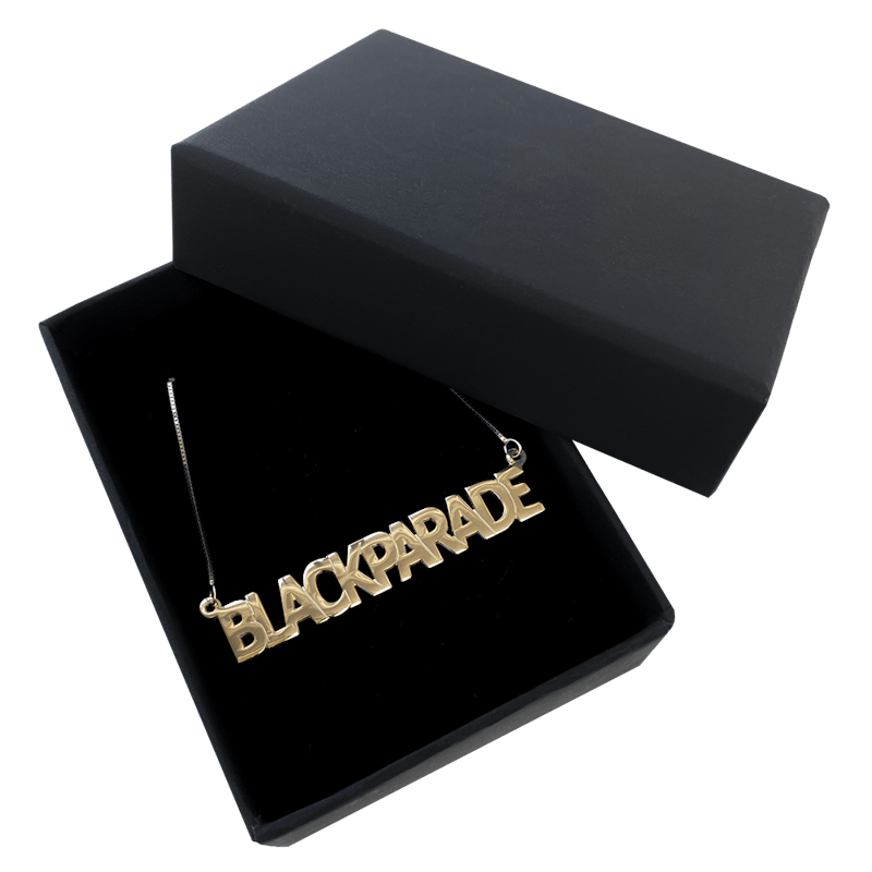 Beyonce Black Parade Nameplate Necklace by Melanie Marie Gold