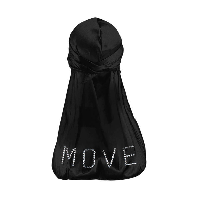 Beyonce Move Crystal Durag Black