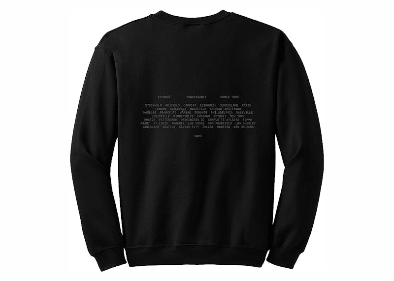 Beyonce Official Renaissance World Tour Merch Billboard Crewneck Sweatshirt Black