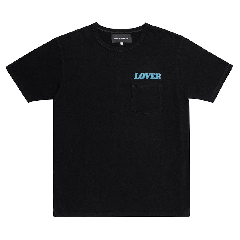 Bianca Chandon Lover Pocket T-shirt Black/Baby Blue