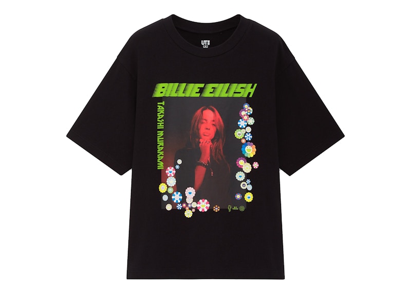 Billie Eilish Flower Photo T-Shirt (US Womens Sizing) Black