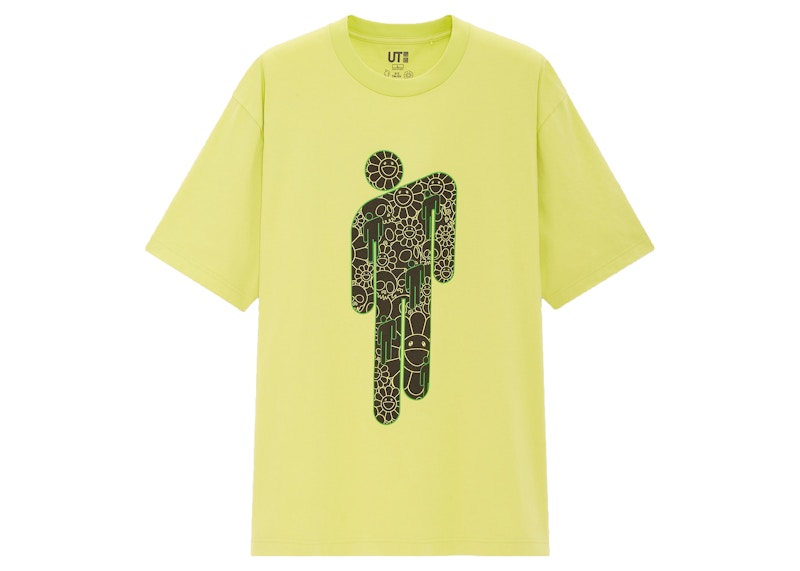 Billie Eilish Flower Skulls Logo T-Shirt (Asia Mens Sizing) Green