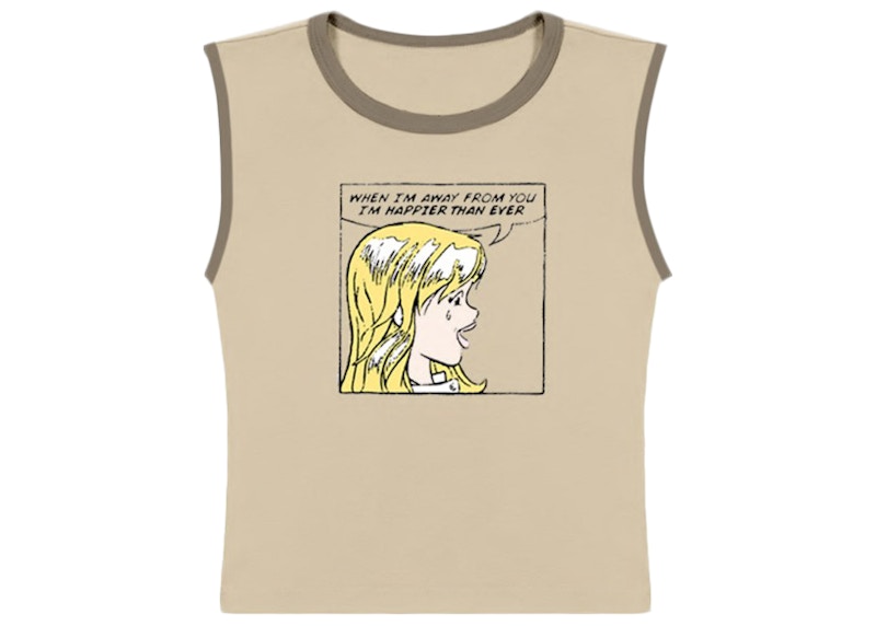 Billie Eilish Get Away From Me Ringer Tank Tan