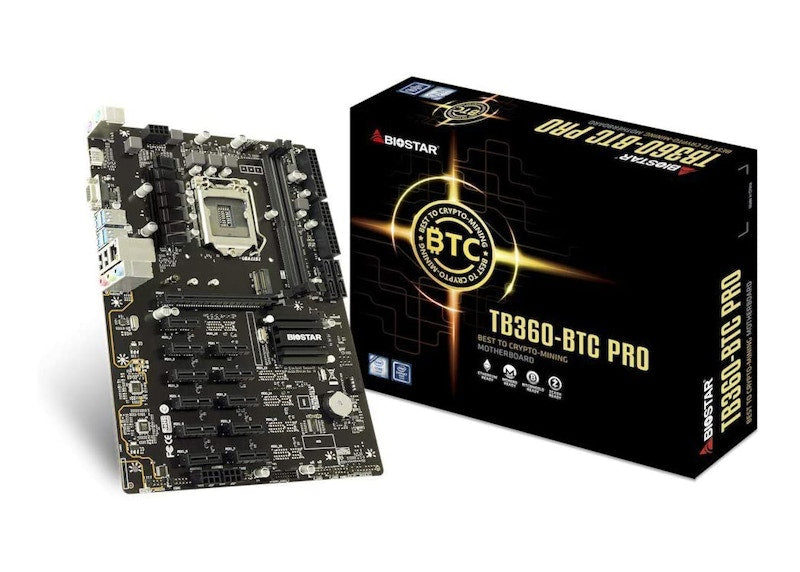 Biostar Core i7/i5/i3 LGA1151 Intel B360 12GPU Mining Motherboard (TB360-BTC PRO)