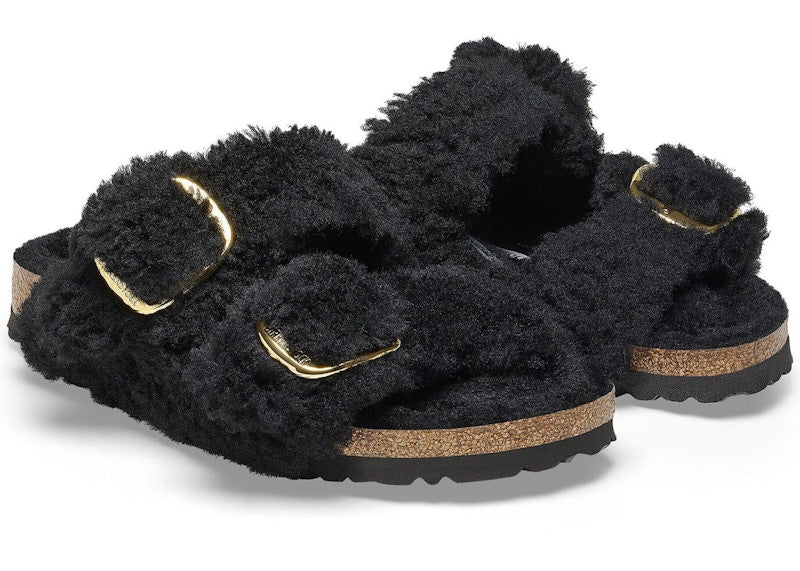 Birkenstock Arizona Big Buckle Shearling Black Gold (Women's)