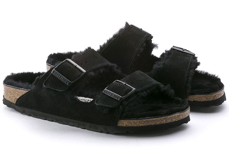 Birkenstock Arizona Shearling Suede Leather Black