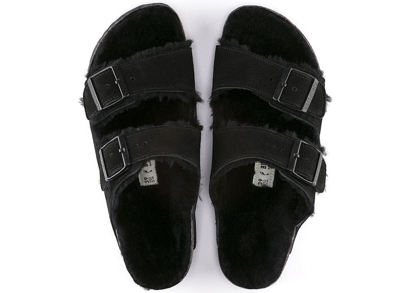 Birkenstock Arizona Shearling Suede Leather Black