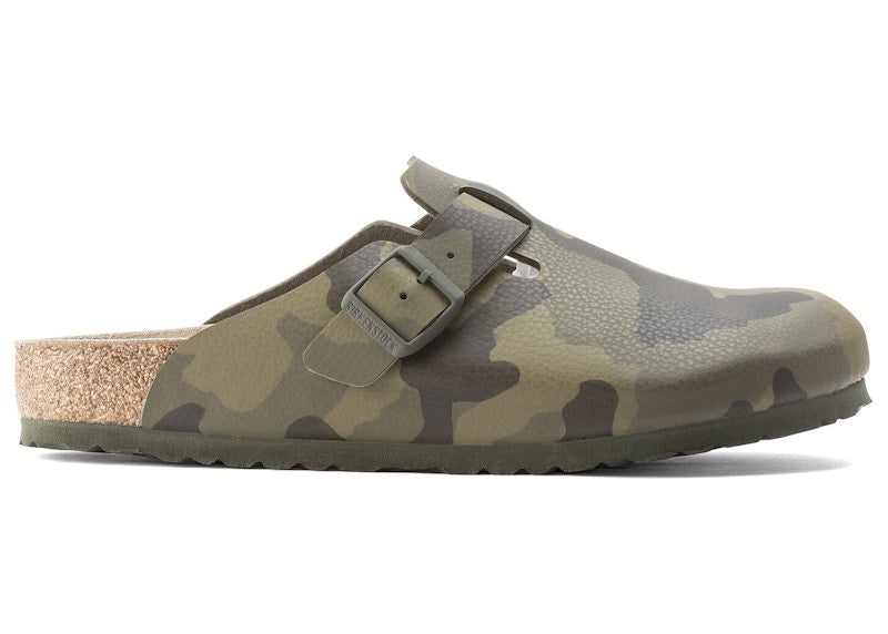 Birkenstock Boston Birko-Flor Desert Soil Camo Green
