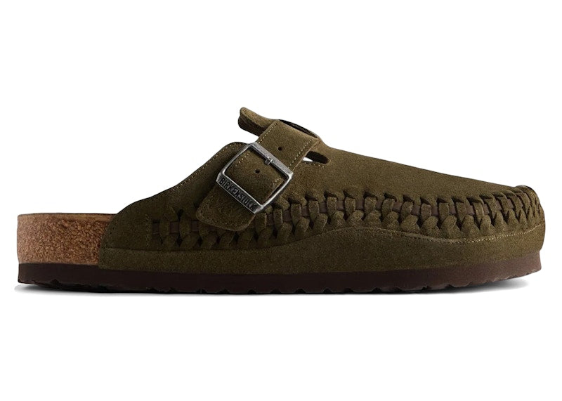 Birkenstock Boston Braided Suede Kith Thyme (Narrow Fit) (Women's)