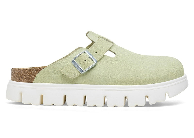 Birkenstock Boston Chunky Suede Faded Lime (Narrow) (Women's)