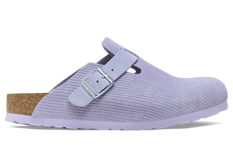 Birkenstock Boston Embossed Corduroy Suede Purple Fog