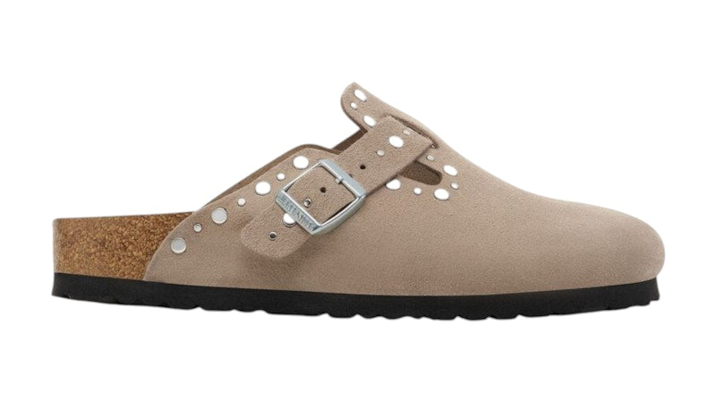 Birkenstock Boston Rivets Suede Leather Taupe
