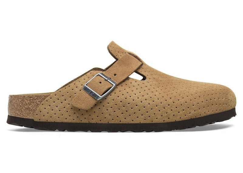 Birkenstock Boston Suede Embossed Dotted New Beige